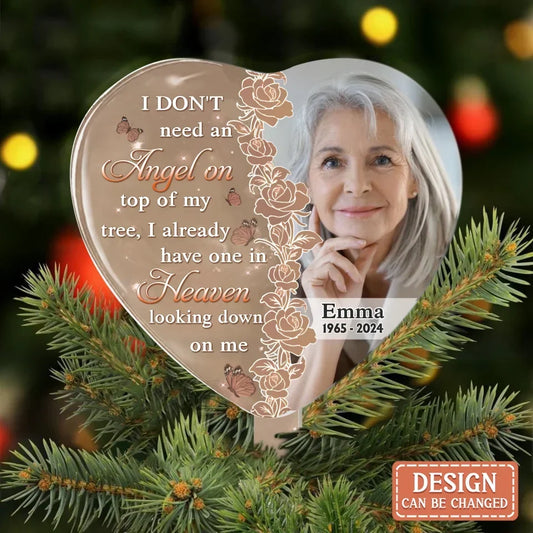 Personalized Memorial Tree Topper - Memorial Gift Idea - Upload Photo - You Still Live On In The Hearts And Minds Of The Loving Family You Left Behind