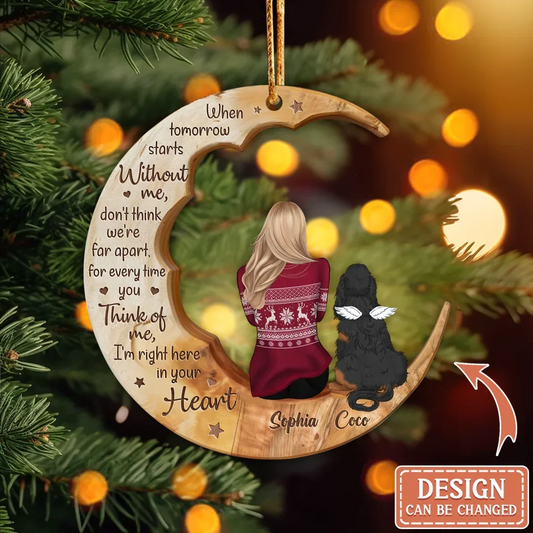 Personalized Memorial Pet Wooden Ornament - Memorial Gift Idea for Cat/Dog Lover - When Tomorrow Starts Without Me