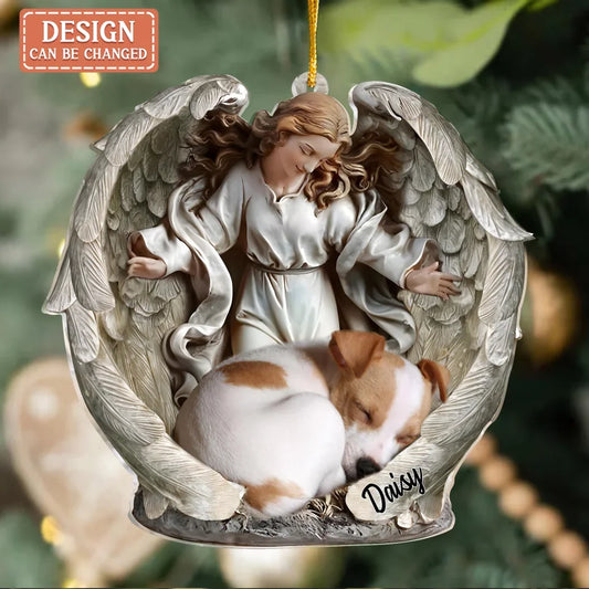 Personalized Angel Dog Acrylic Ornament - Memorial Gift For Dog Owner - Upload Photo