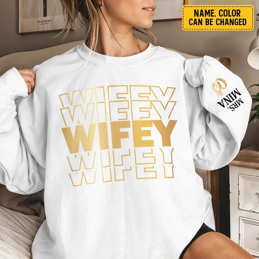 Personalized Hubby Wifey AOP Sweater - Gift Idea For Coupe/Husband And Wife