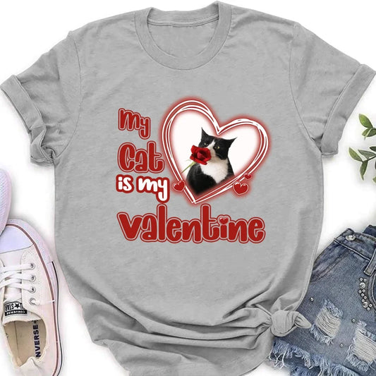 Personalized Photo Pet T-Shirt/Hoodie/Sweatshirt - My Cat/Dog Is My Valentine