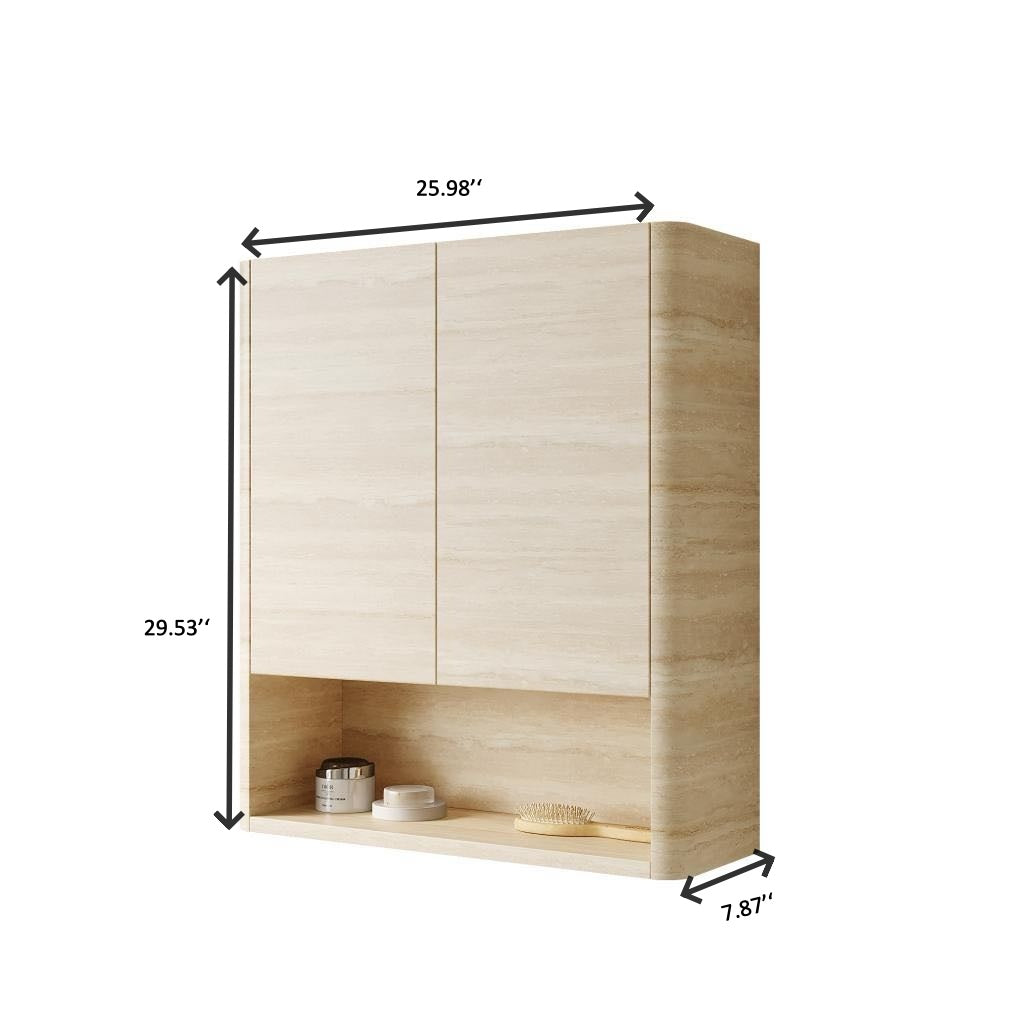 ZUNO 26" Wall-Mounted Bathroom Cabinet with Doors and Shelf