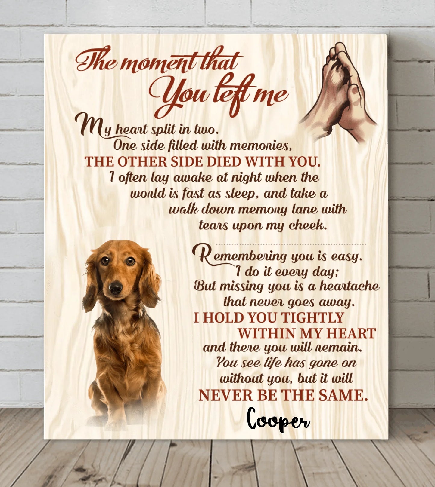 Personalized Dog Memorial Canvas - Gift For Dog Owners - My Heart Split In Two - 9RUHCI