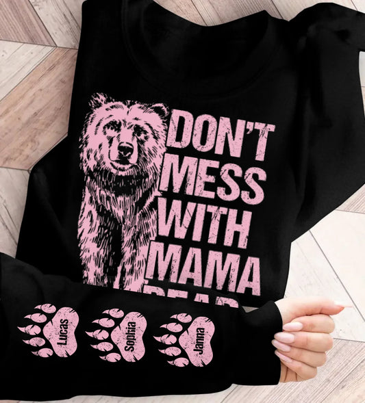 Personalized Bear AOP Sweater - Gift Idea For Mother's Day With Up To 6 Kids - Don't Mess With Mama Bear