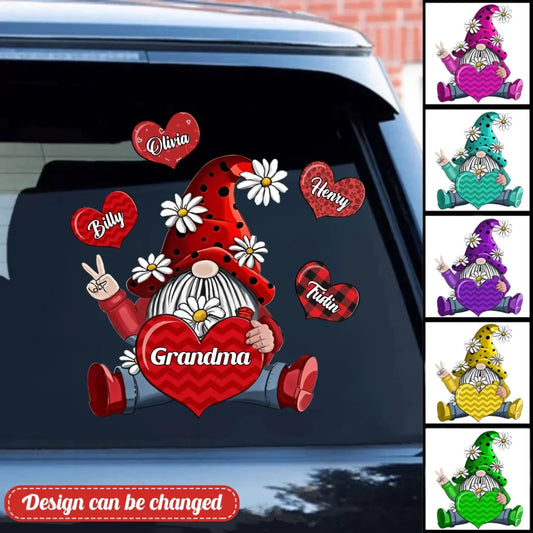 Personalized Grandma Mom Gnome 3D Decal - Gift Idea For Grandma/Mother's Day