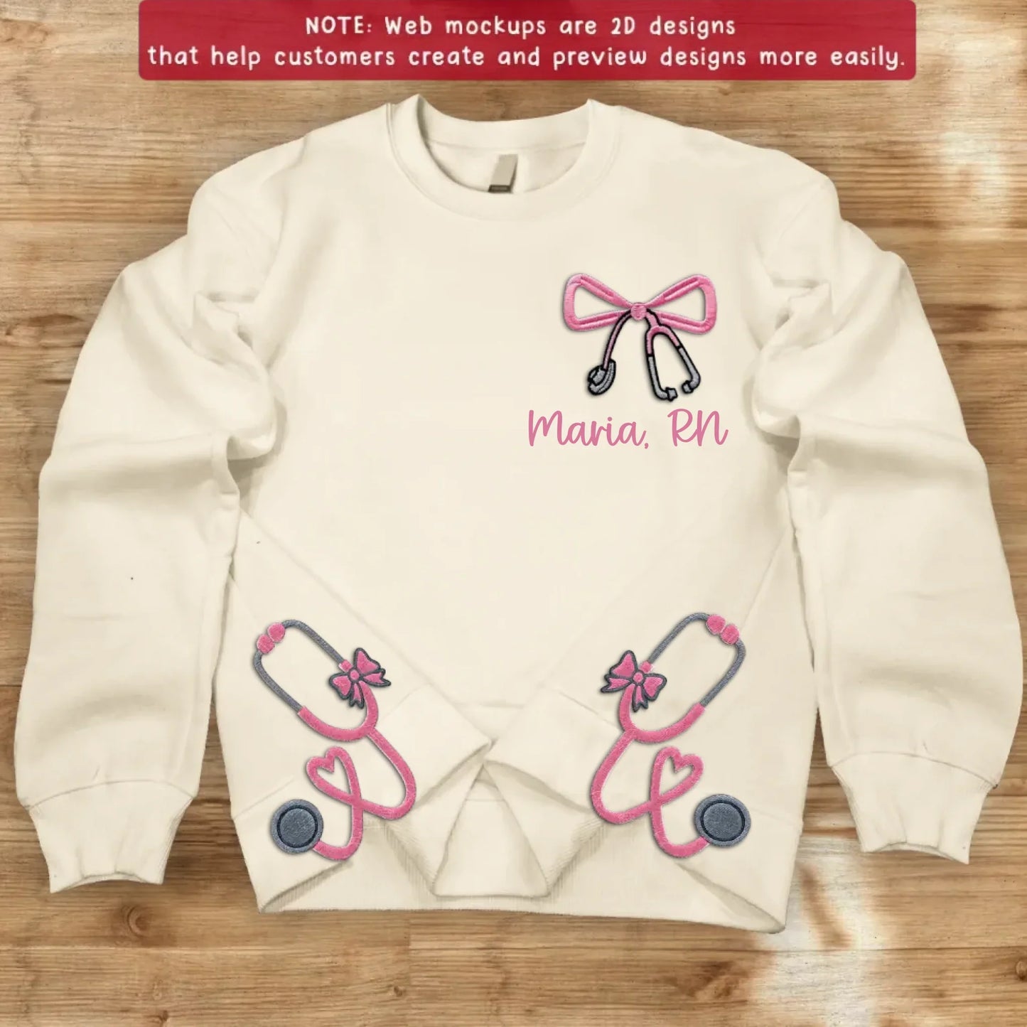 Personalized Stethoscope Doctor/Nurse/Medical Embroidered Side Split Sweater - Gift For Doctor/Nurse - Custom Name