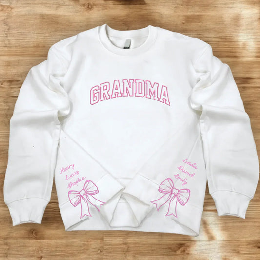 Personalized Grandma Embroidered Sweatshirt - Gift Idea For Grandma/Mom