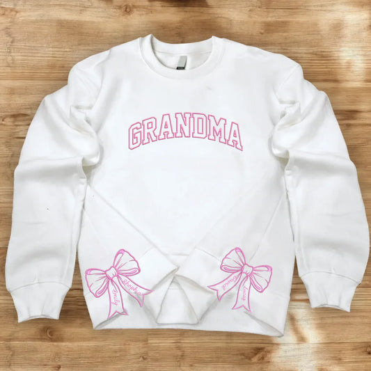 Personalized Grandma Embroidered Sweatshirt - Gift Idea For Grandma/Mom