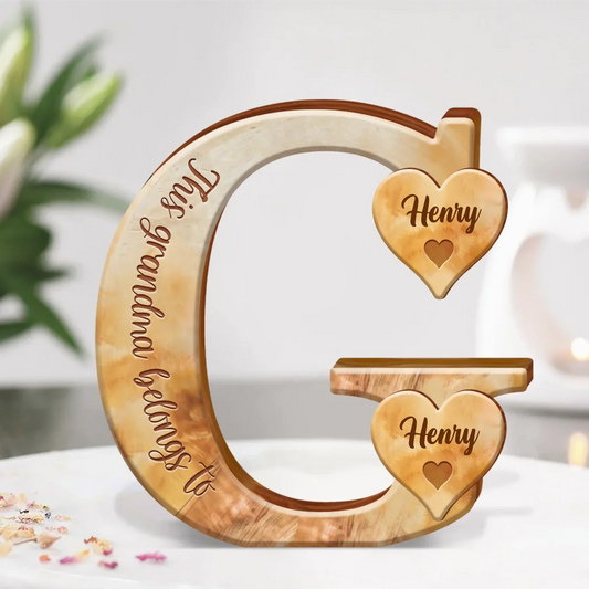 Personalized Grandma Wooden Art - Mother's Day/Birthday Gift For Grandma - Up to 7 Grandkids - This Grandma Belongs To