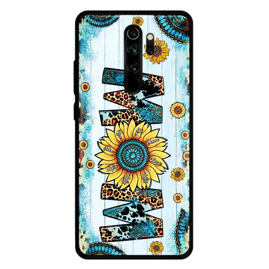 Personalized Mom Sunflower Phone Case - Mother's Day Gift Idea - Up to 8 Kids - Xiaomi/Oppo/Huawei