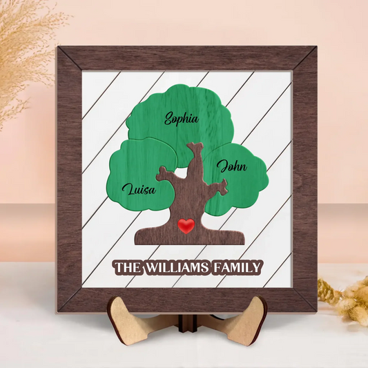Personalized Family Tree Wooden Art - Gift Idea For Family - Custom Names