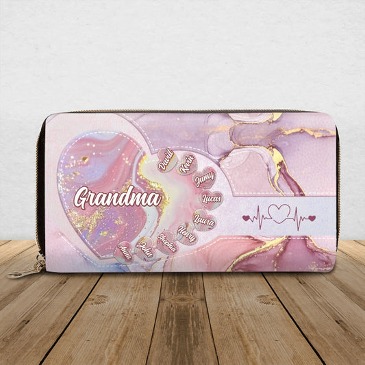 Personalized Grandma/Mom Long Wallet - Best Gift for Mother/Grandma