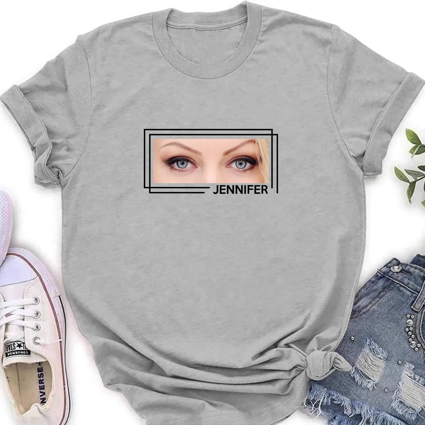Personalized Eyes T-shirt - Upload Photo - Gift Idea For Boyfriend/Girlfriend/Husband/Wife