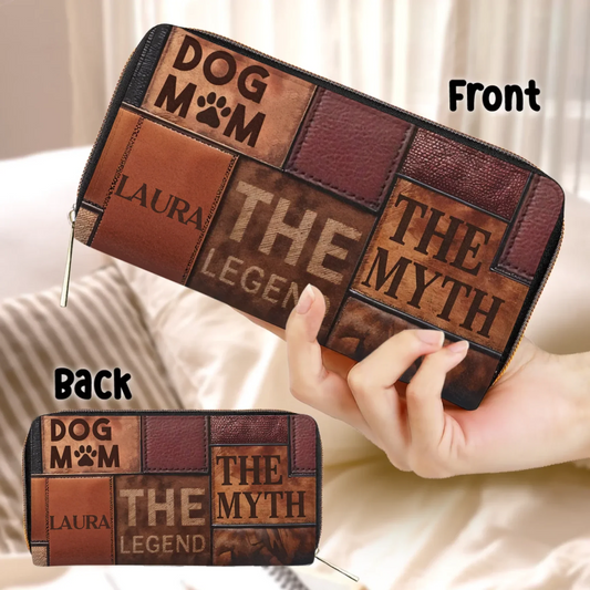 Personalized Dog Mom Long Wallet - Mother's Day Gift Idea For Dog Lover - Dog Mom The Legend The Myth