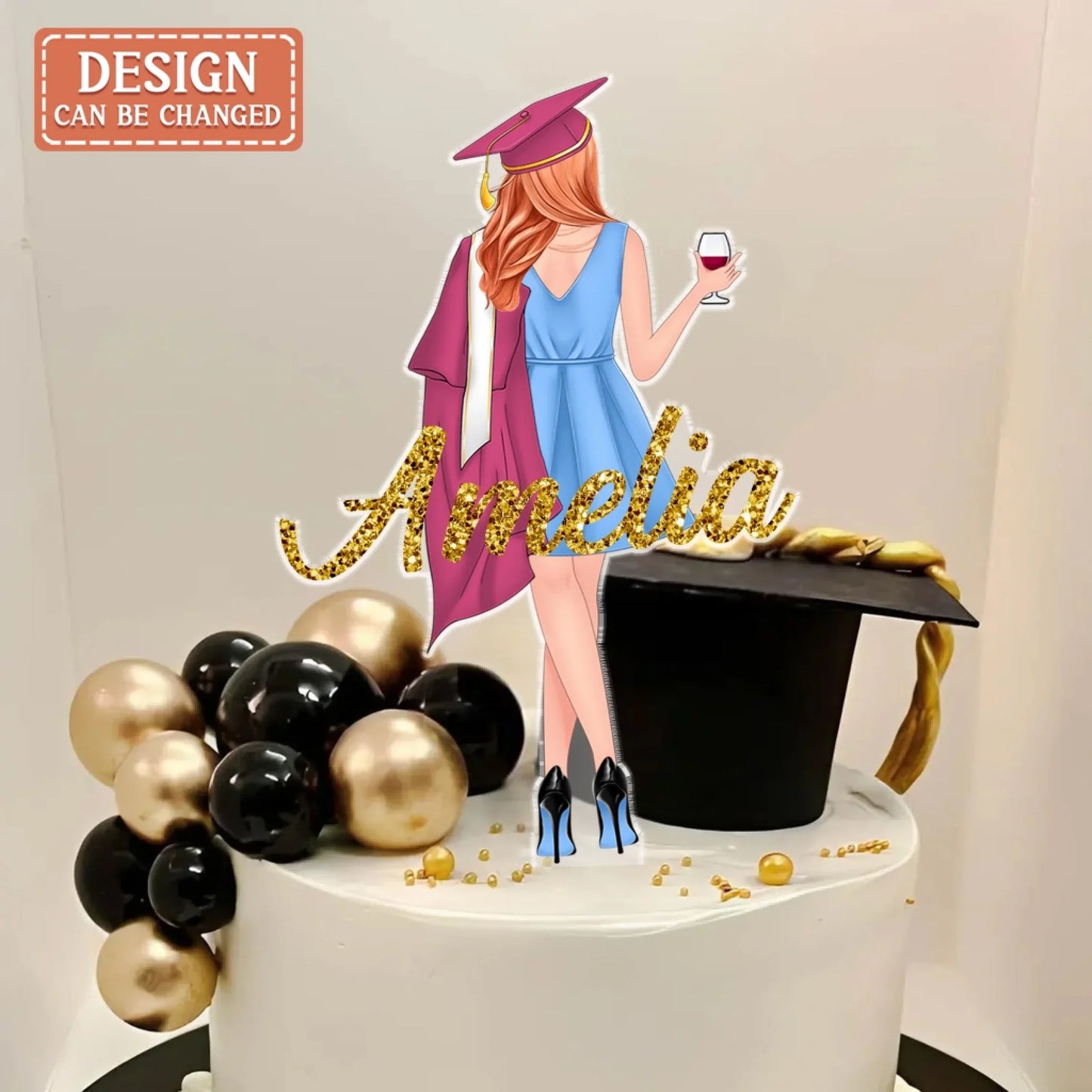 Personalized Graduation 2025 Acrylic Cake Topper - Graduation Gift