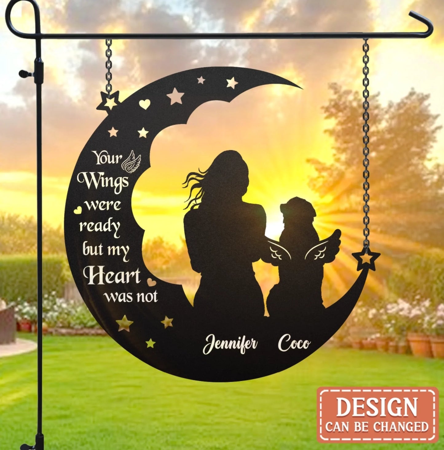 Personalized Memorial Dog Moon Shape Metal Sign - Memorial Gift Idea For Dog Lover