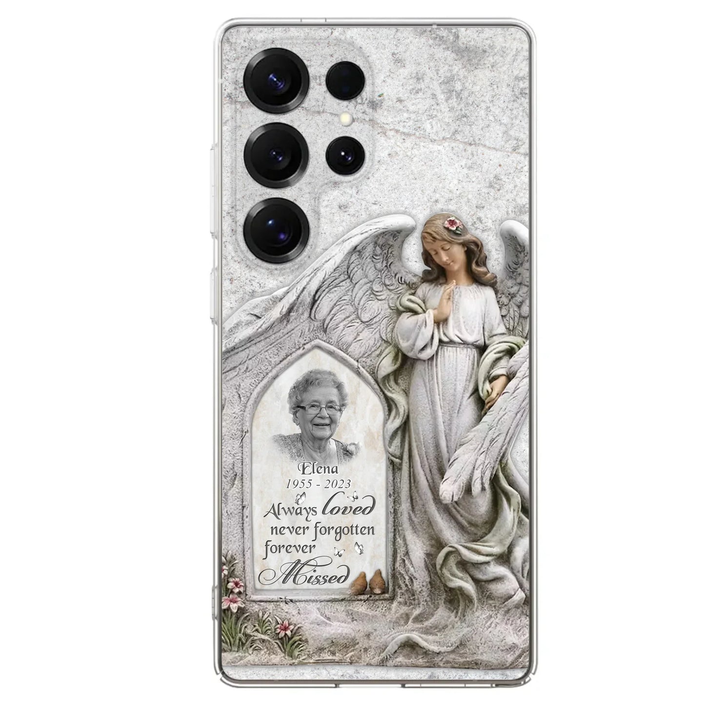Custom Personalized Memorial Photo Phone Case - Memorial Gift Idea For Family Member - Always Loved Never Forgotten Forever Missed - Case For iPhone/Samsung