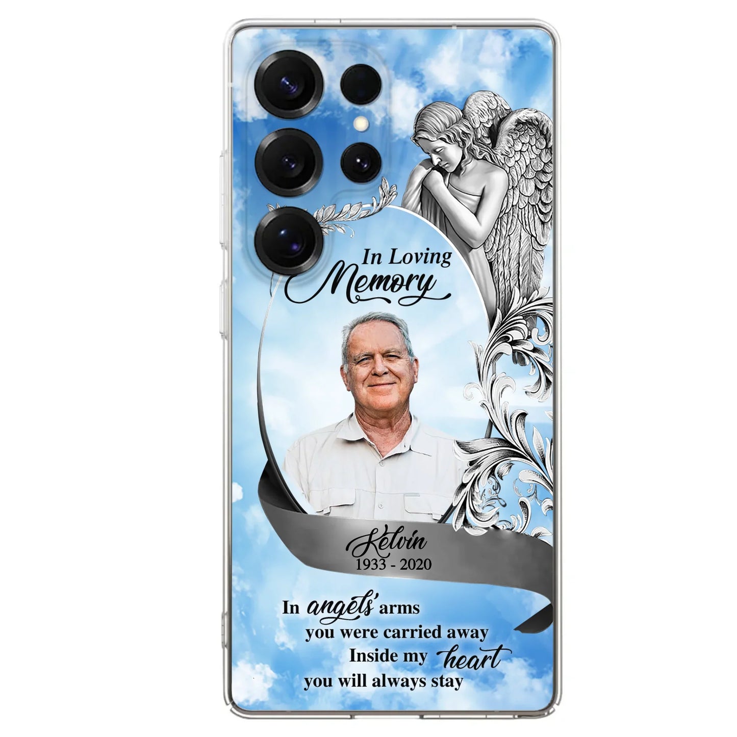 Custom Personalized Memorial Photo Phone Case - Memorial Gift Idea for Family - Inside My Heart You Will Always Stay - Case For iPhone/Samsung