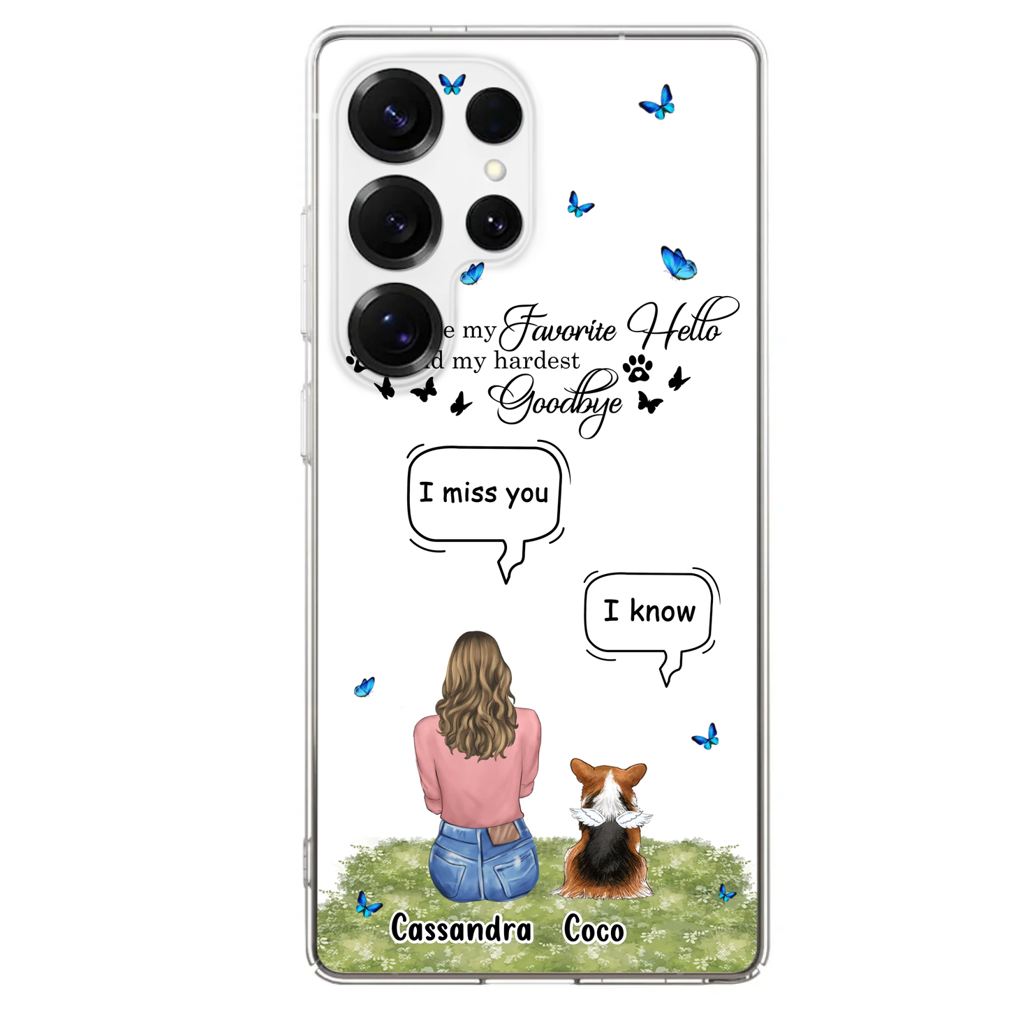 Personalized Pet Phone Case - Upto 4 Pets - Mother's Day Gift Idea For Couple/Dog/Cat Lover - You Were My Favorite Hello - Case For iPhone/Samsung