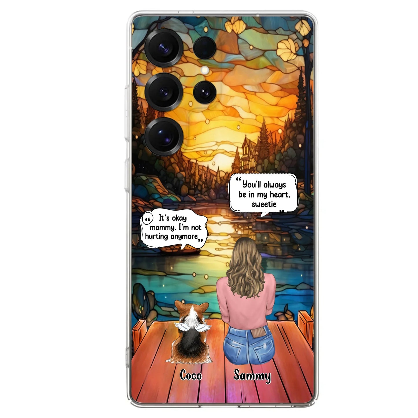 Personalized Memorial Pet Phone Case - Memorial Gift Idea For Dog/Cat/Rabbits Owners - You'll Always Be In My Heart, Sweetie - Case For iPhone/Samsung