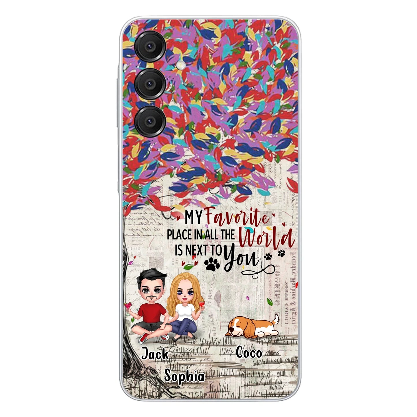 Custom Personalized Couple And Dogs Phone Case - Up to 3 Dogs - Best Gift For Dog Lovers - You And Me & The Dogs - Case For iPhone/Samsung