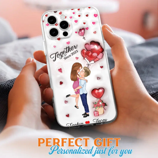 Custom Personalized Couple 3D Phone Case - Gift Idea For Couple - Case For iPhone/ Samsung - Together Since