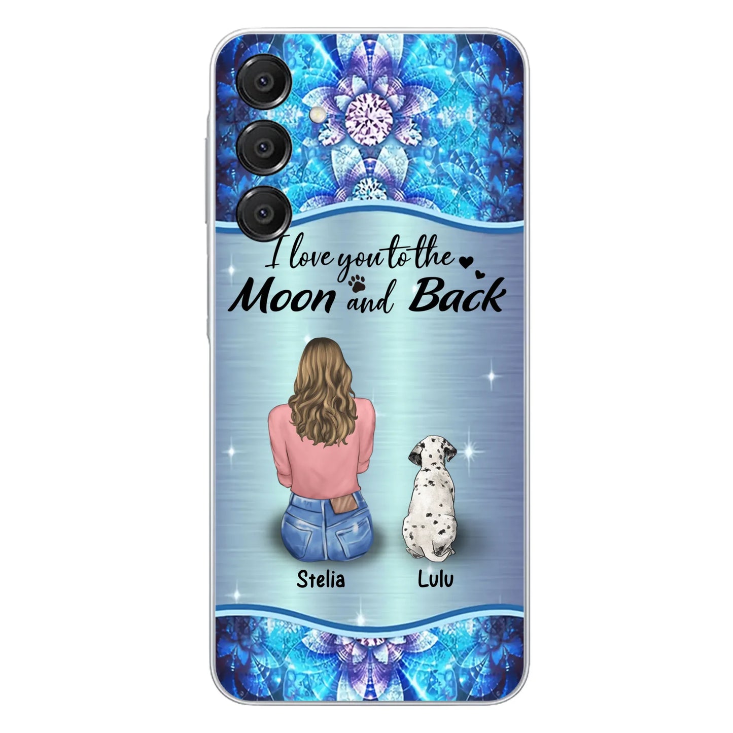 Personalized Dog Mom Phone Case - Upto 4 Dogs -Gift Idea For Dog Owners - I Love You To The Moon And Back - Case For iPhone/Samsung