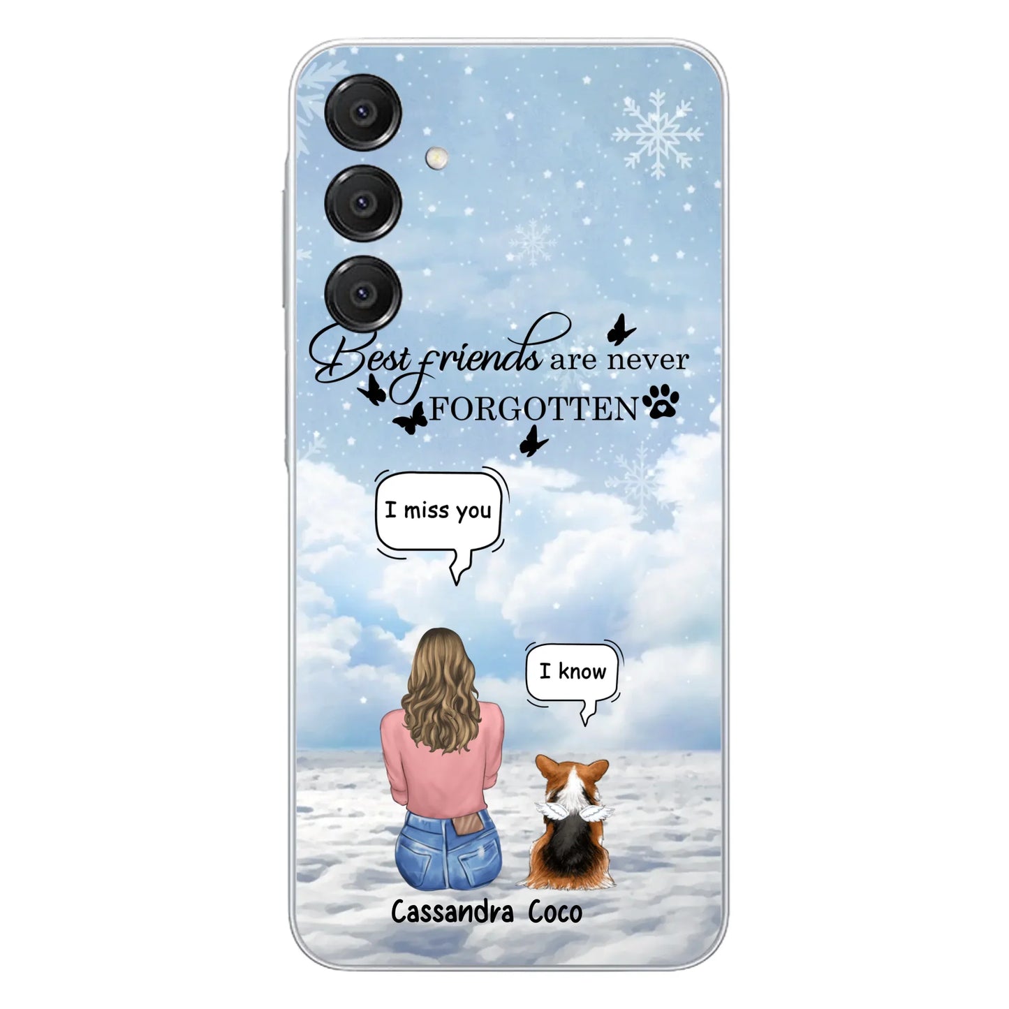 Personalized Memorial Pet Phone Case - Upto 3 Pets - Memorial Gift Idea For Dog/Cat/Rabbits Owners - I Miss You - Case For iPhone/Samsung
