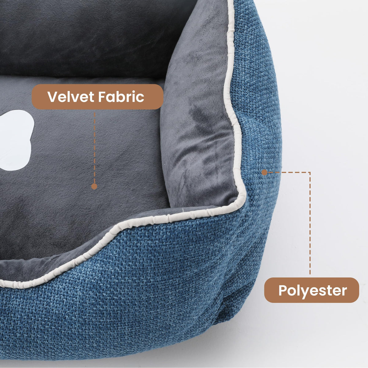 Small Dog Bed with Anti-Slip Bottom and Washable Cover