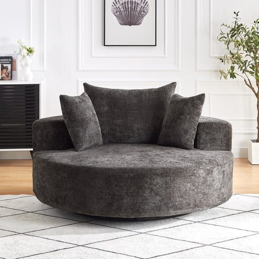 55'' Chenille Foam Single Swivel Chair