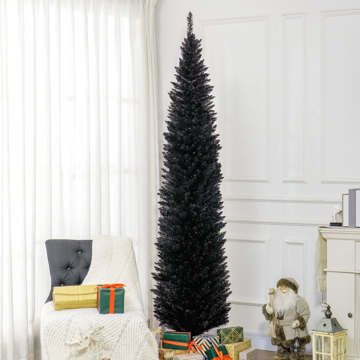 HOMCOM 8' Artificial Pencil Christmas Tree
