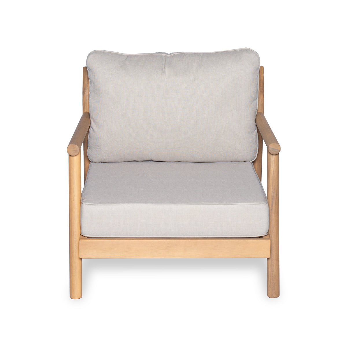 Patio Acacia Wood Chat Set, Club Chair + Coffee Table with Water-resistant Cushion