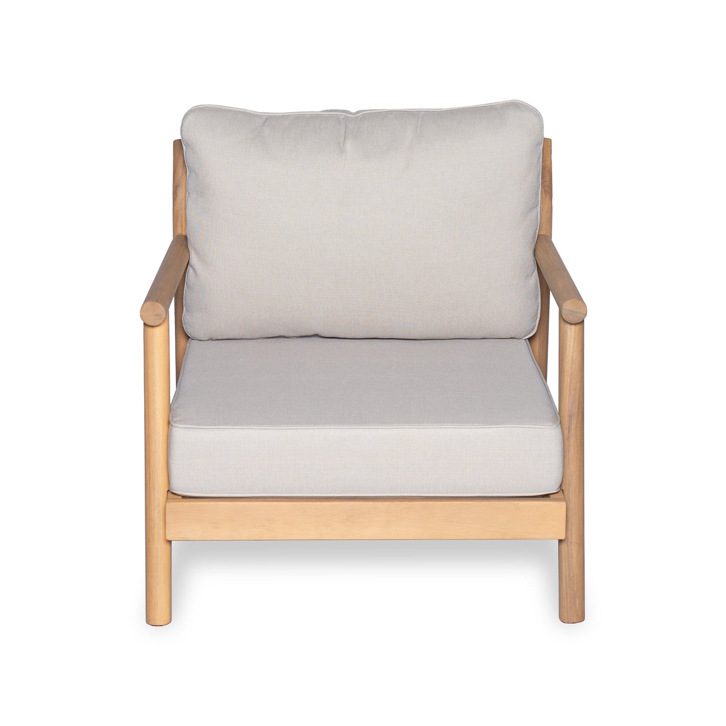 Patio Acacia Wood Chat Set, Club Chair + Coffee Table with Water-resistant Cushion