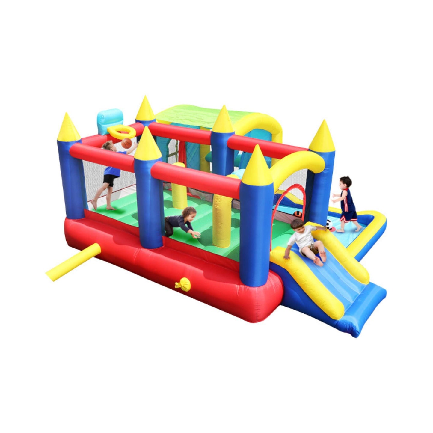 7-In-1 Inflatable Bounce House With Ball Pit, Obstacles And Bouncy Castle (SAK50823)