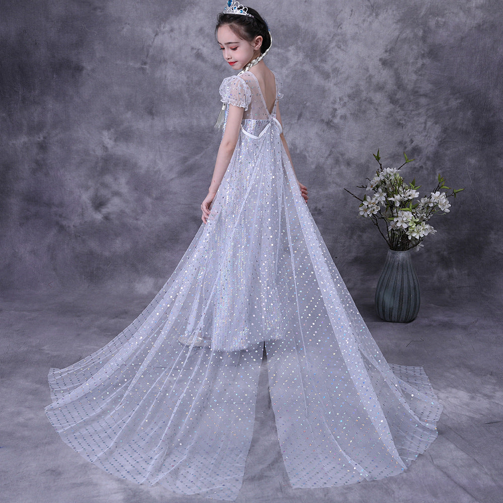 Girl's sequined gauze dress