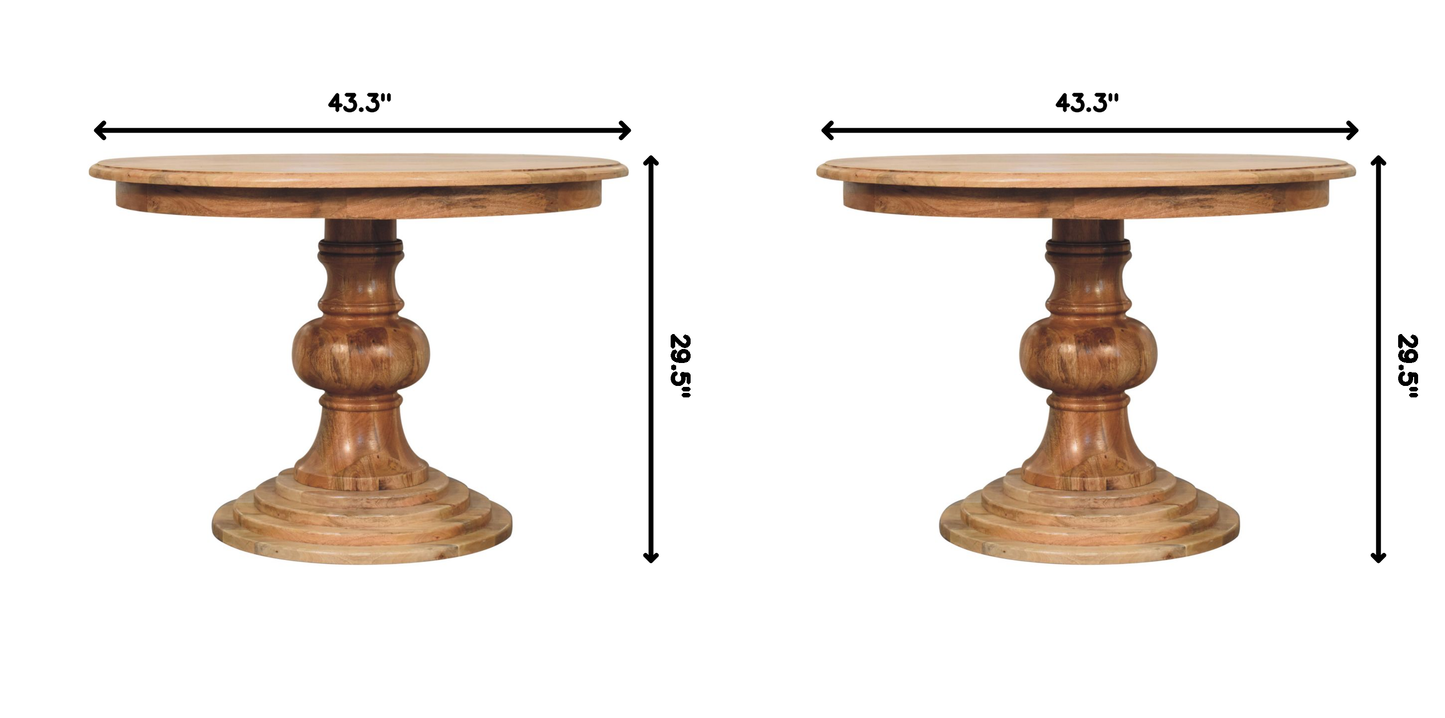 Solid Wood Round Turned Dining Table