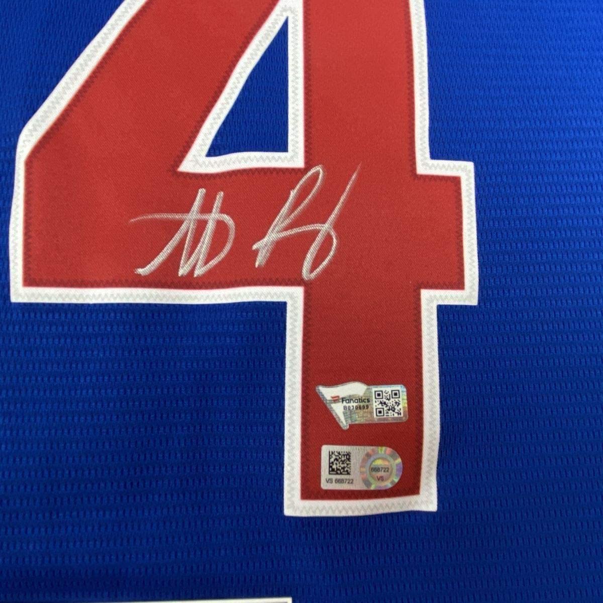 Framed Autographed/Signed Anthony Rizzo 35x39 Chicago Cubs Blue Authentic Nike Baseball Jersey Fanatics COA