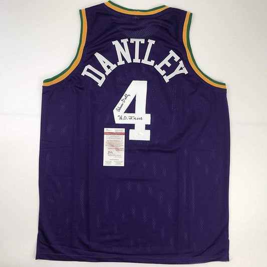 Autographed/Signed Adrian Dantley HOF 2008 Utah Purple Basketball Jersey JSA COA