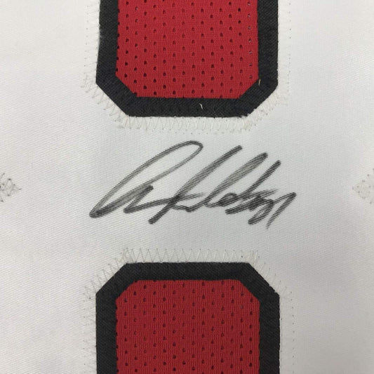 Framed Autographed/Signed Anquan Boldin 35x39 Arizona Red Football Jersey Beckett BAS COA