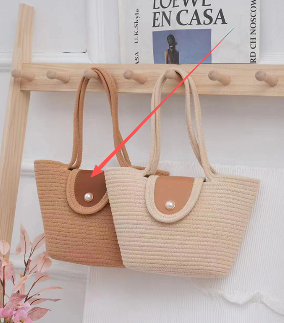 Simple shoulder bag-Beige-9 * 24 *37cm-1 piece