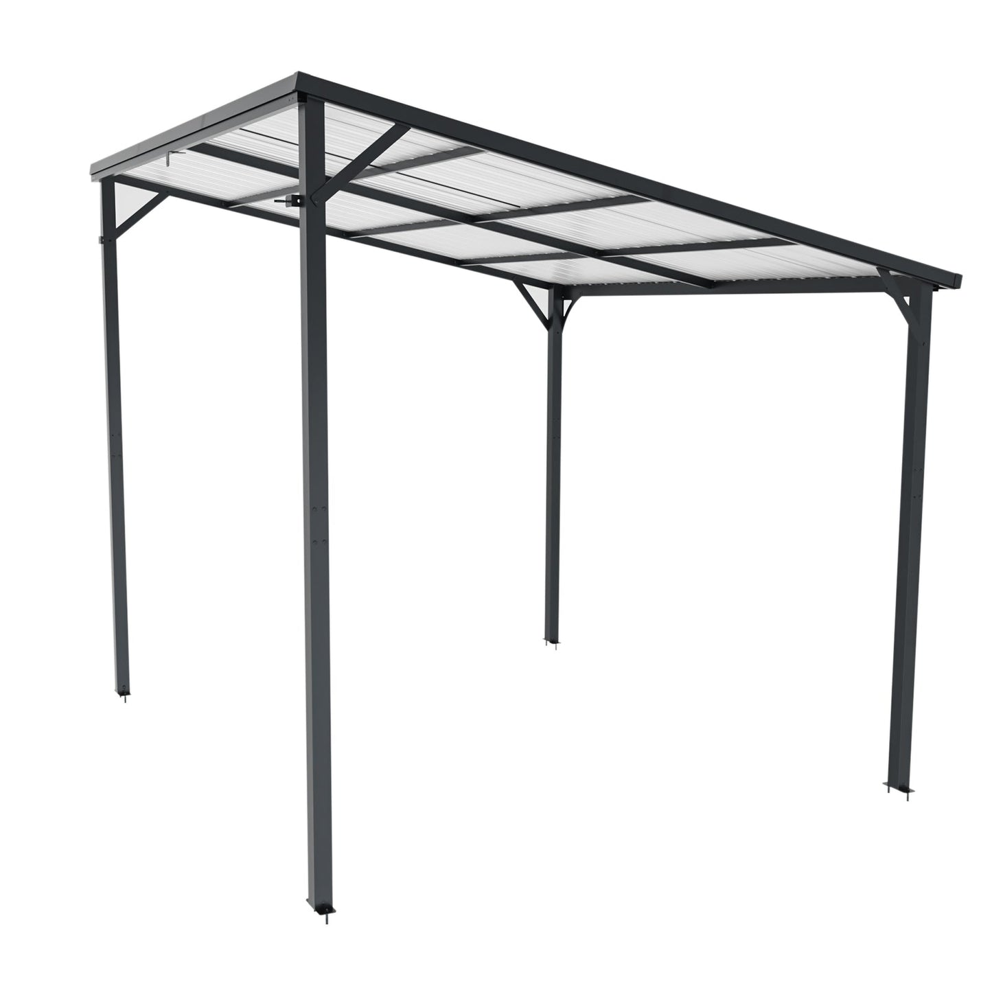 Outdoor Pergola 8' x 10' Metal Inclined Roof