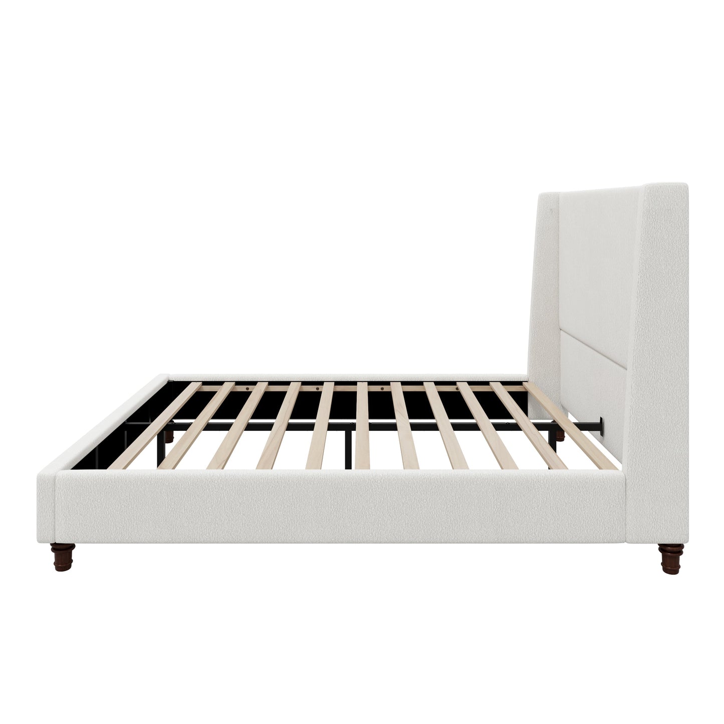 52.7" Tall Upholstered Wingback Queen Platform Bed Frame