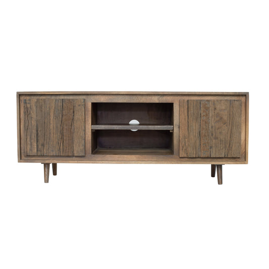 55x16x22.5" TV Cabinet With Recycled Wood 2 Door