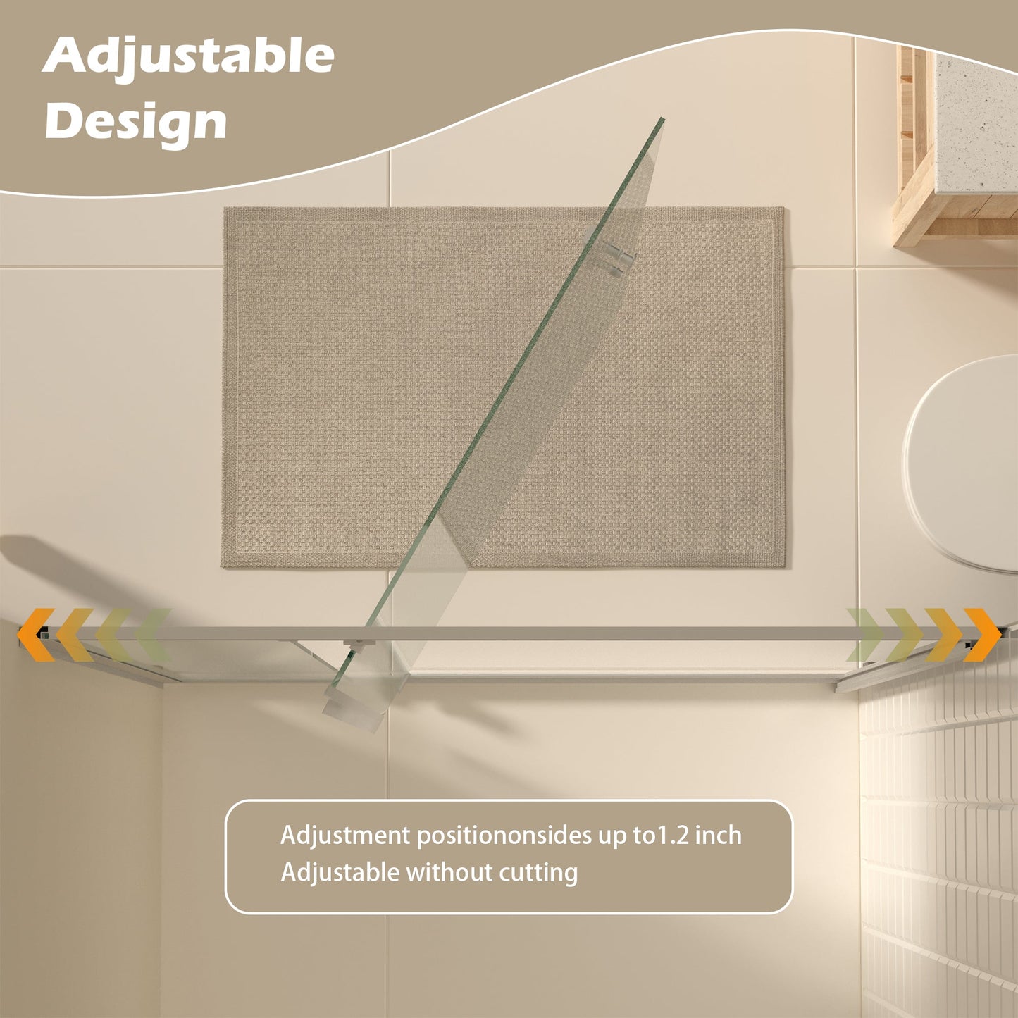 47-49" W × 72" H Pivot Shower Door with Brushed Nickel Finish
