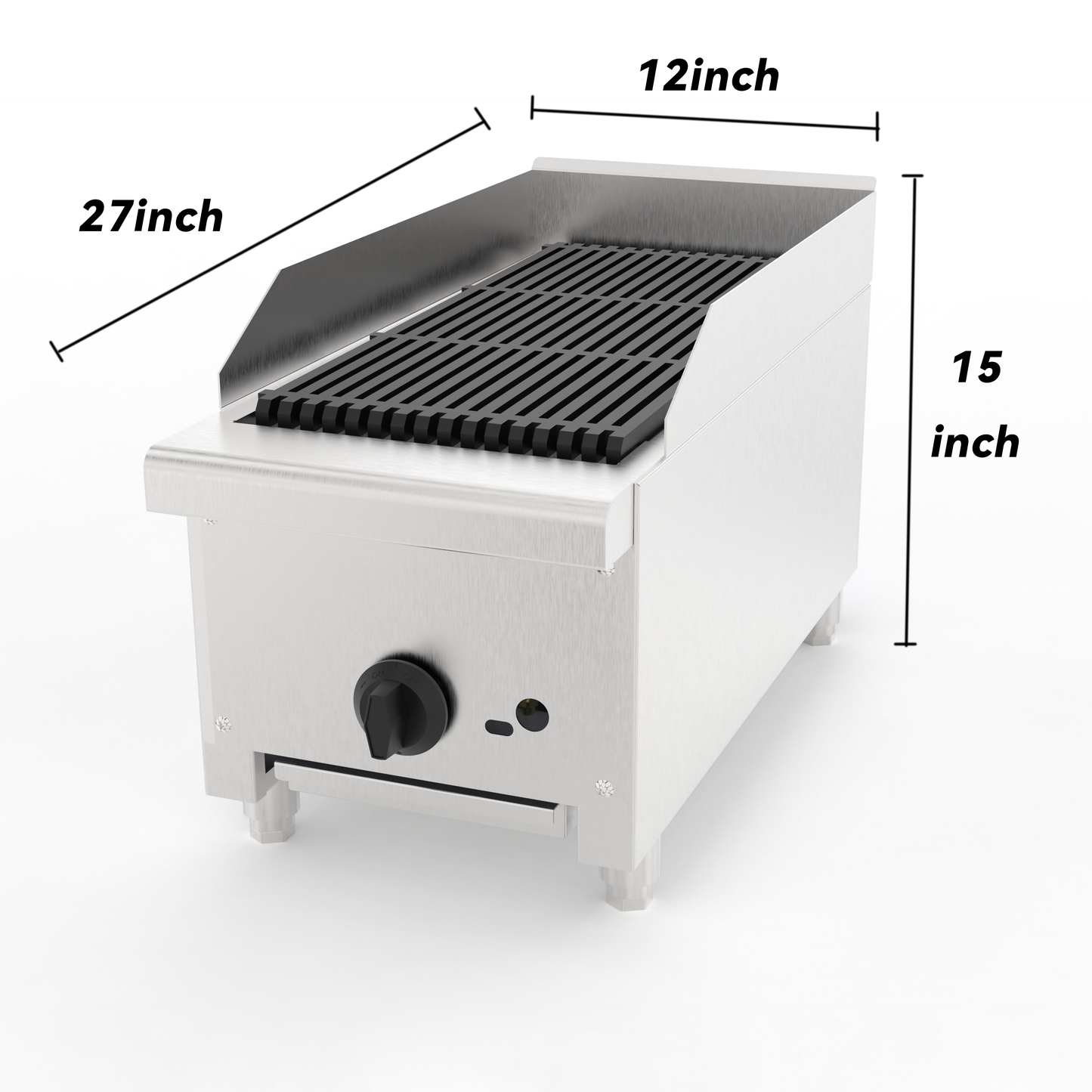 12 Inch Commercial Gas Lava Rock Charbroiler