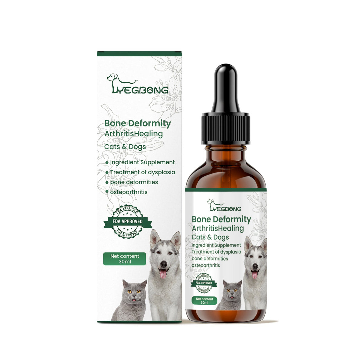 Yegbong Pet Joint Care Drops Are Suitable For All Ages Of Dogs And Cats, For Joint And Skin Care