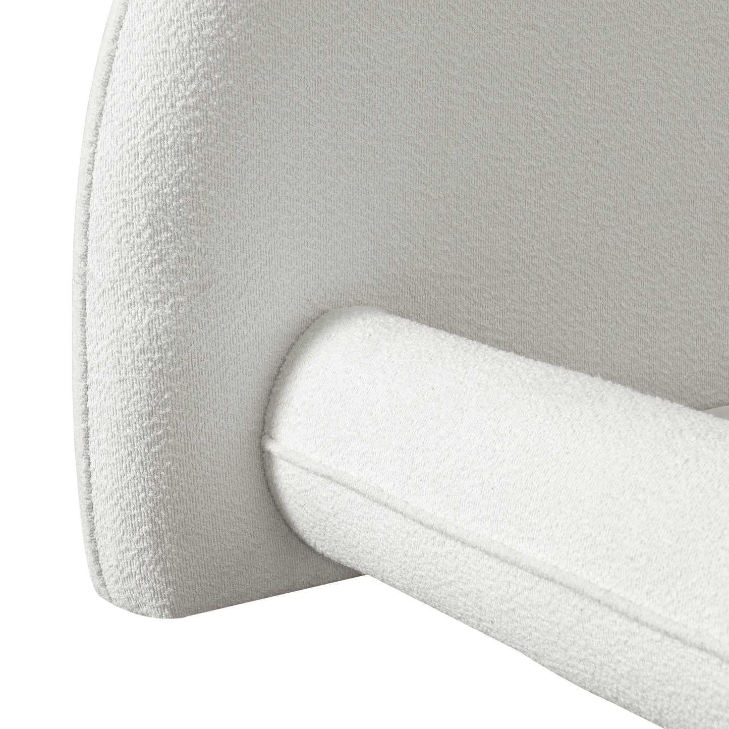California King Size Bed Frame with Boucle Fabric and Thick Headboard
