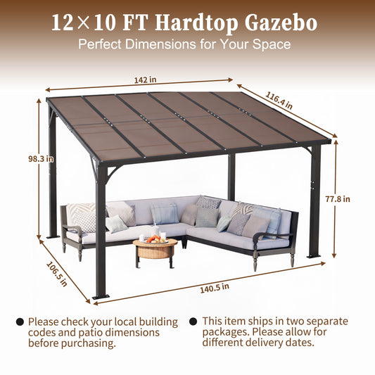 12x10 FT Hardtop Gazebo