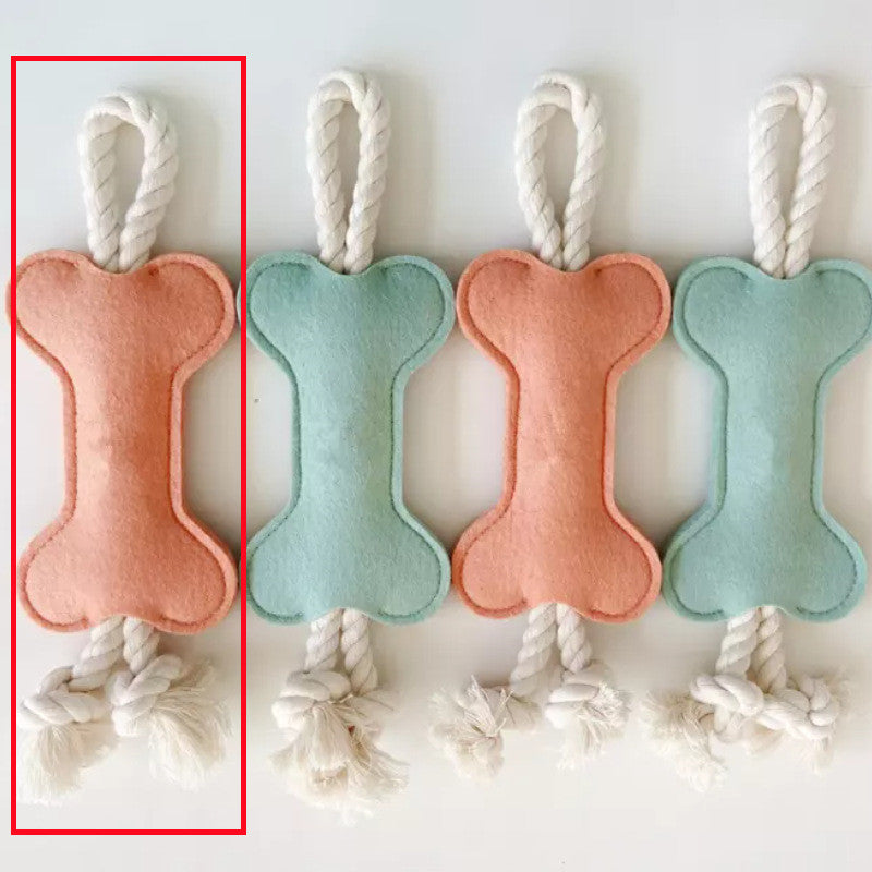 Pet Bone Shape Toy Creative Knot Felt Resistant To Bite Molars
