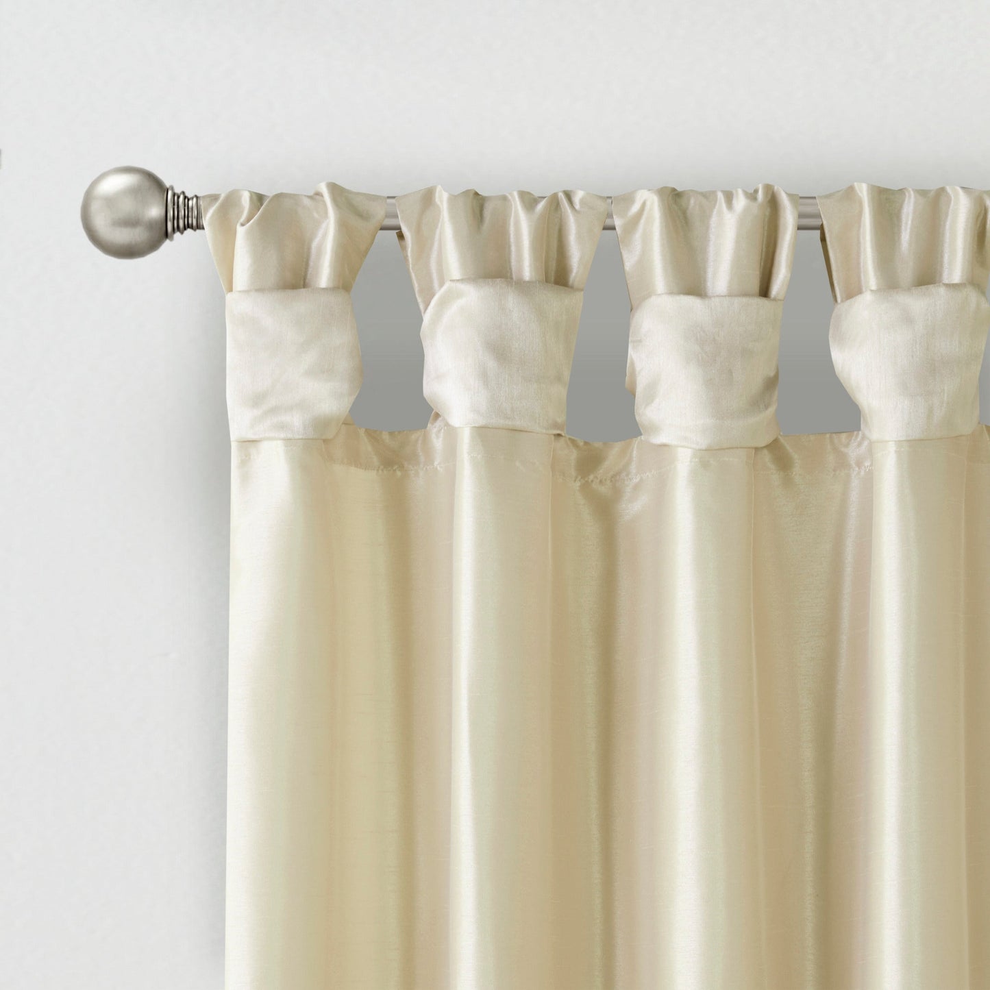 Twist Tab Lined Window Curtain Panel Champagne 50x95